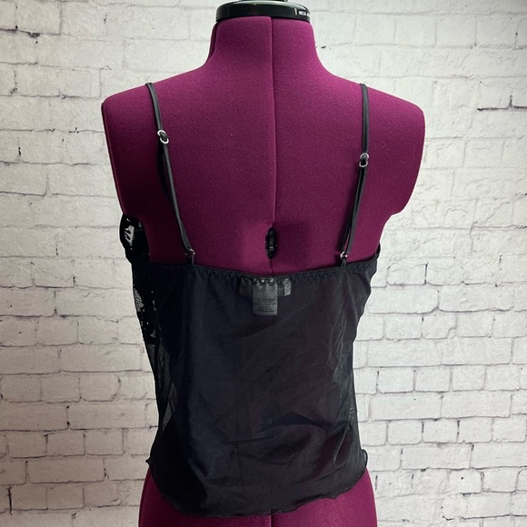 Seductive wear by cinema etoile size medium black lace and mesh camisole - Picture 3 of 4